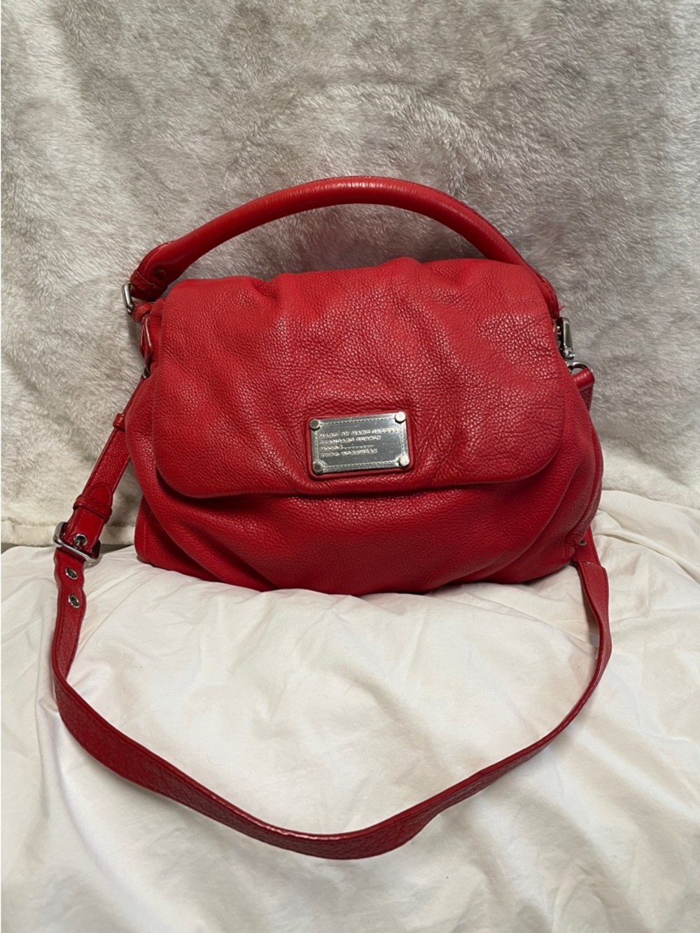 Marc Jacobs Leather Top-Handle Tote with Silver hardware